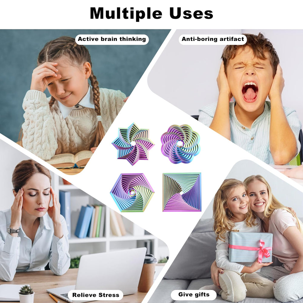 Mydhall fractal fidget square shows dual colors for quick stress relief.