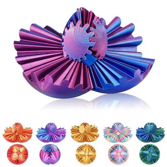 Mydhall Gear Ball full view in deep purple, portable desk stress-relief option.