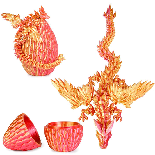 Mydhall gradient dragon egg in flame red, a striking decorative piece for shelves and gifts