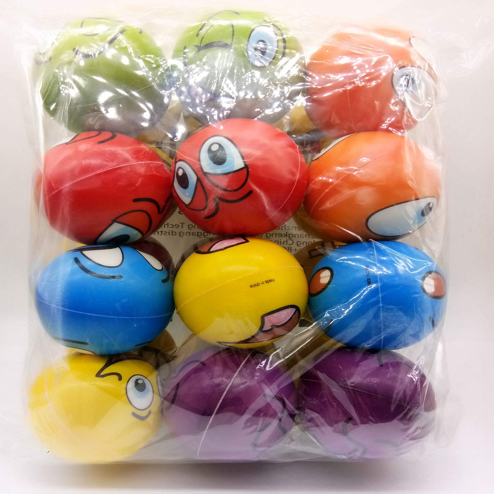 Mydio stress balls packaging display highlighting color variety