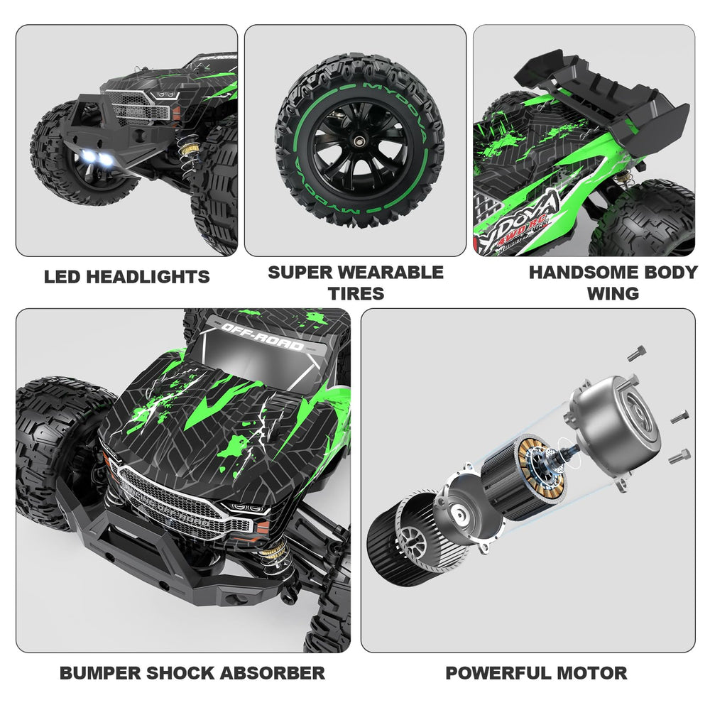 MYDOVA 2.4GHz precision control delivers accurate throttle and steering.