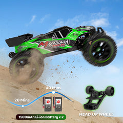 MYDOVA dual 7.4V 1500mAh batteries extend playtime beyond 40 minutes.