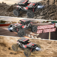 MYDOVA off-road RC truck handles grass and sand with rugged tires