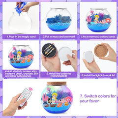 MYDOVA Sparkling sand and shells refine coloring and sensory exploration during craft time.