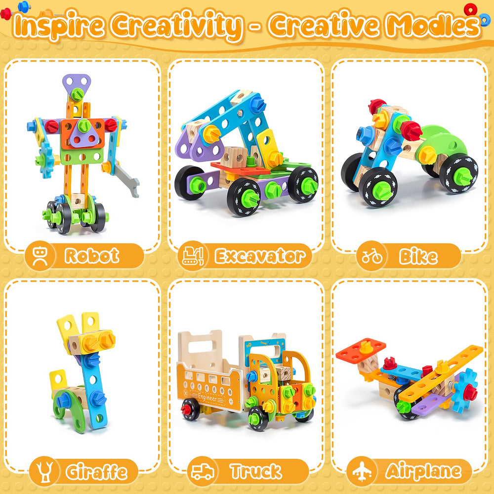 Myfolrena 85-piece construction set, gift-ready for kids.