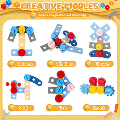 Myfolrena Kids Tool Set with Belt, screwdriver action supports fine motor coordination.