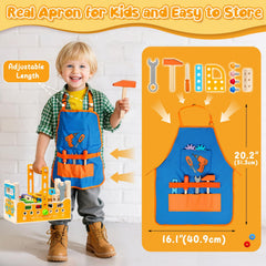 Myfolrena wooden toolbox transforms into a toy truck during play.