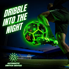MYOKIA glow trails follow each kick for dynamic matches.