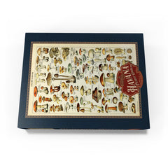 MyPuzzle Champignons blue cardboard edition image showcasing durable, thick puzzle board.