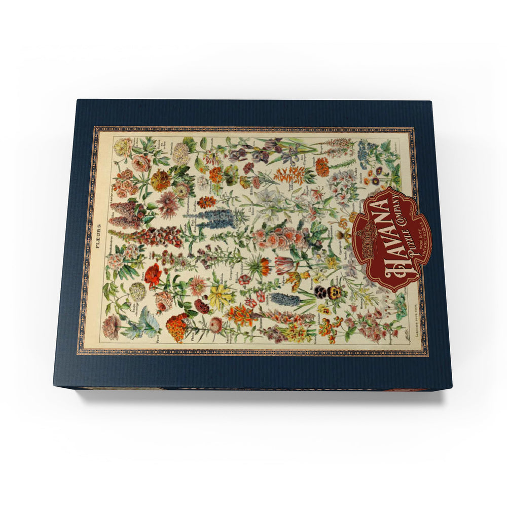 MyPuzzle Fleurs blue puzzle cardboard thick construction supports durable solving sessions.
