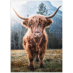 MyPuzzle Highland Cattle Dolomites puzzle box with vibrant colors for adults.