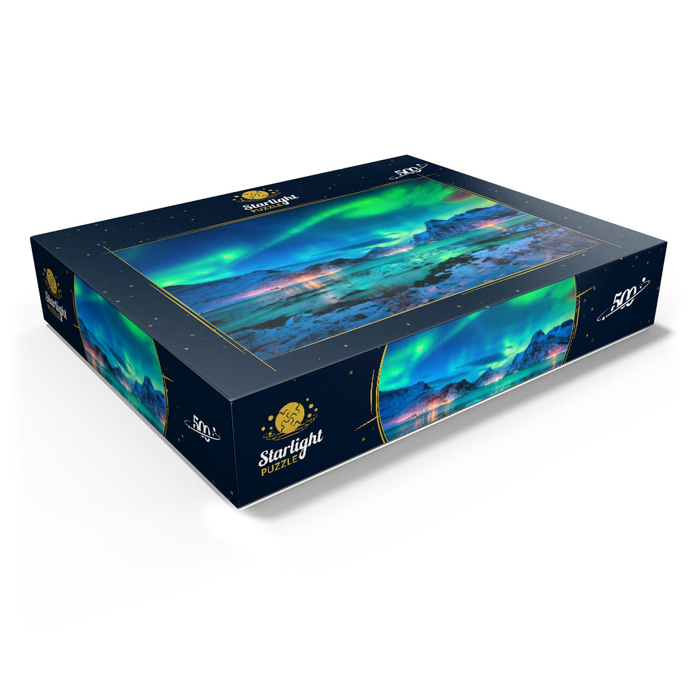MyPuzzle night sky starry seascape highlights crisp pieces for precise assembly.
