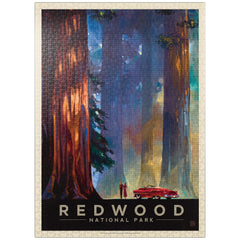 MyPuzzle Redwood National Park among the giants poster puzzle with vibrant colors for family nights.