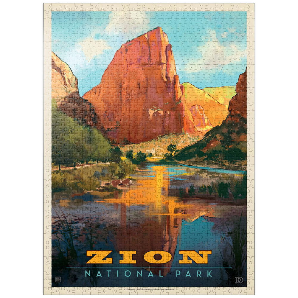 MyPuzzle Zion National Park Virgin River Valley poster 1000-piece puzzle, vibrant and engaging for adults
