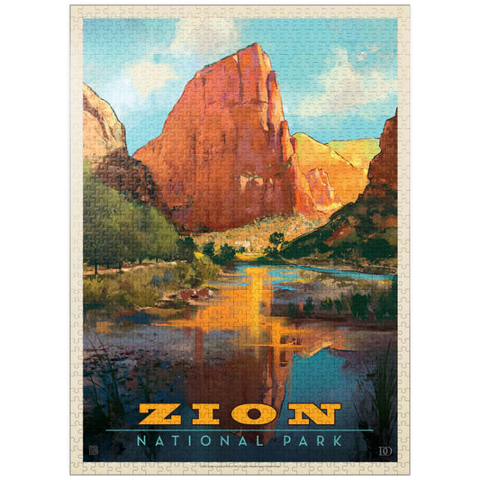 MyPuzzle Zion National Park Virgin River Valley poster 1000-piece puzzle, vibrant and engaging for adults
