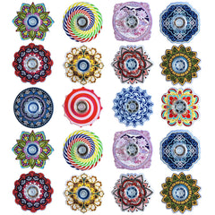 MYREQIA 25-pack fidget spinner with vibrant patterns for focused play.