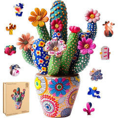 Mys Aurora Cactus Flower puzzle box shows durable 5mm wood for sturdy assembly