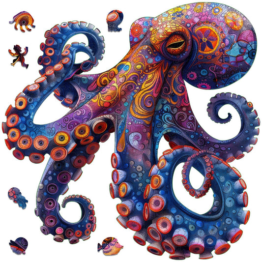 Mys Aurora Octopus Puzzle 1000 pieces for immersive ocean scene assembly