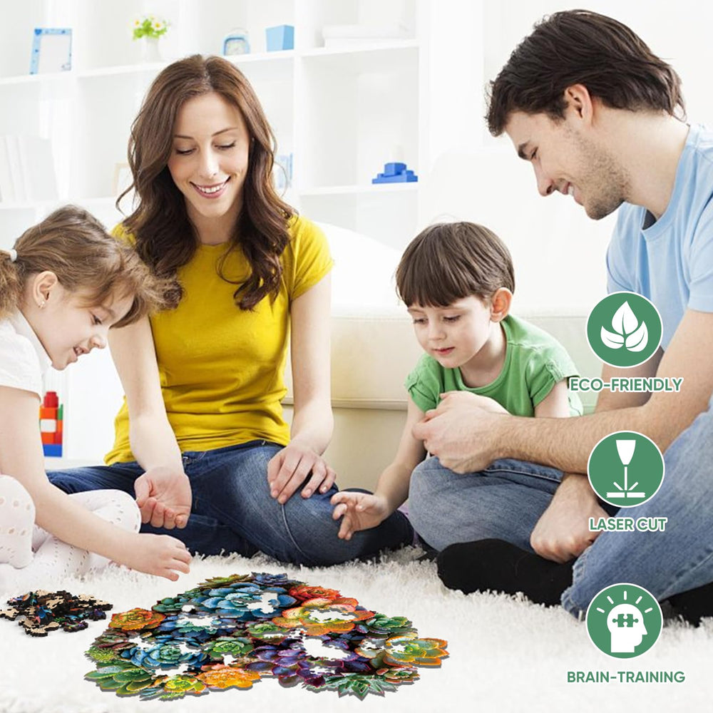Mys Aurora plant-shaped puzzle highlighting botanical motif and unique design