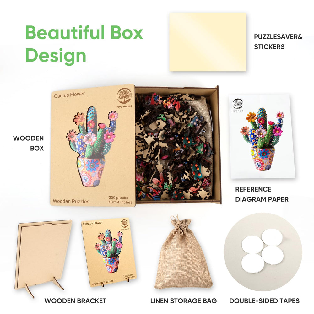 Mys Aurora reference image and adhesive strips for easy assembly guidance.