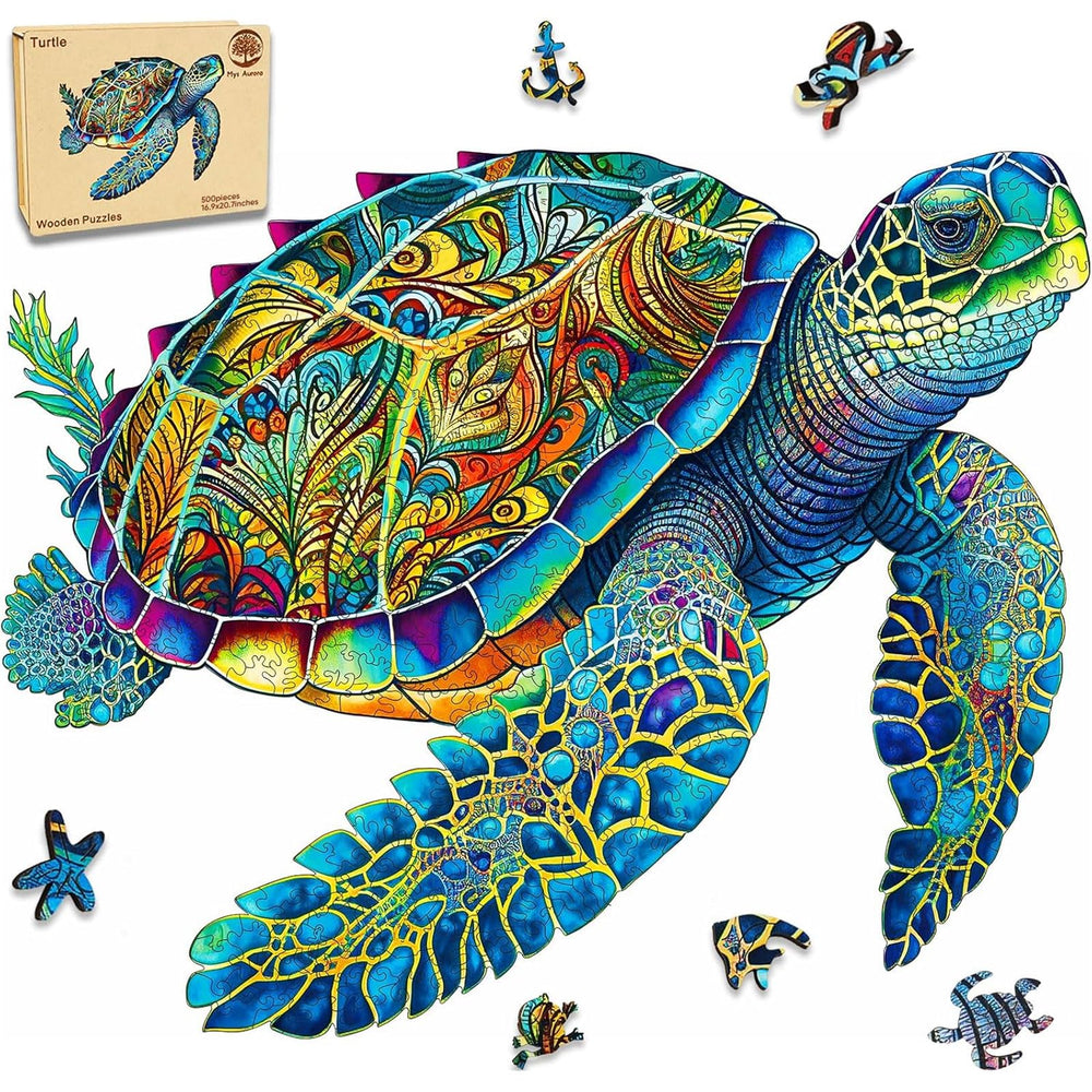 Mys Aurora sea turtle puzzle 500 pieces for immersive family bonding sessions.