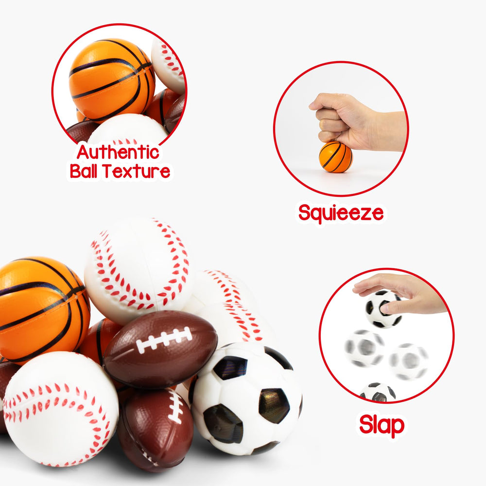 Mythcloud mesh bag holds 24 stress balls for easy gifting