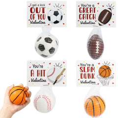 Mythcloud Valentines sports stress balls for classroom exchanges and playtime