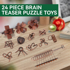Mytothfy metal and wood puzzle set, durable and smooth for safe handling.