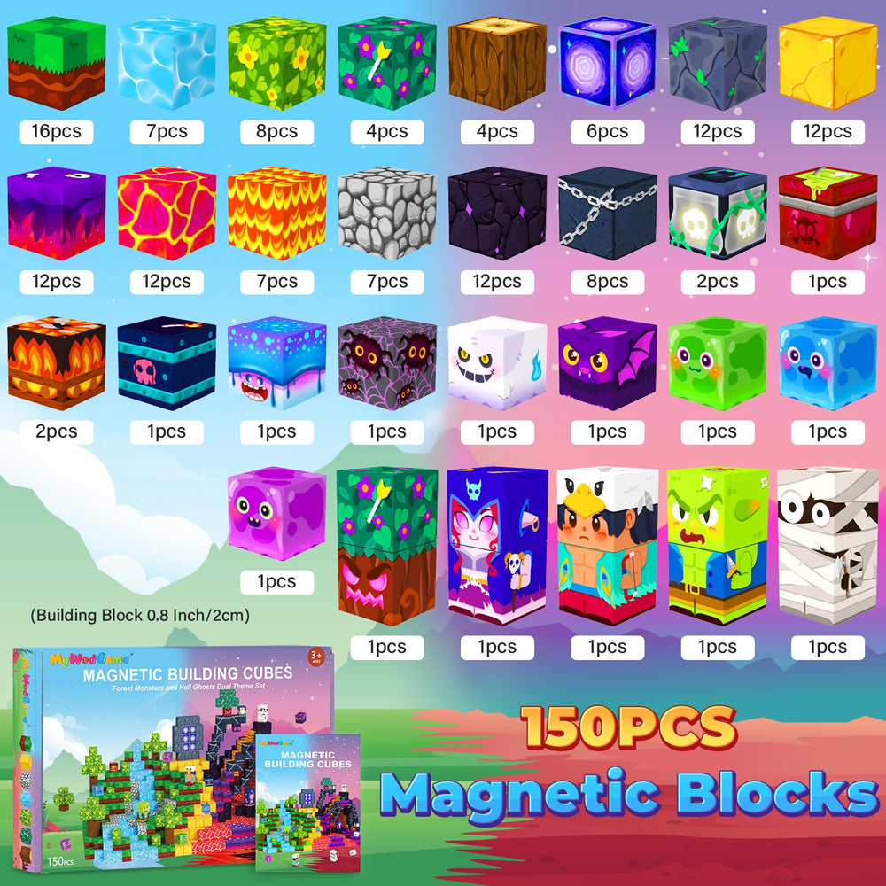 MyWodGame hell-ghosts-theme pieces connect magnetically for dynamic 3D builds.