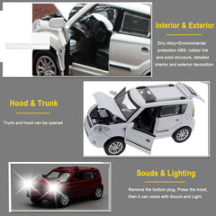 Mzexoma KIA Soul diecast car with opening doors for interactive display.