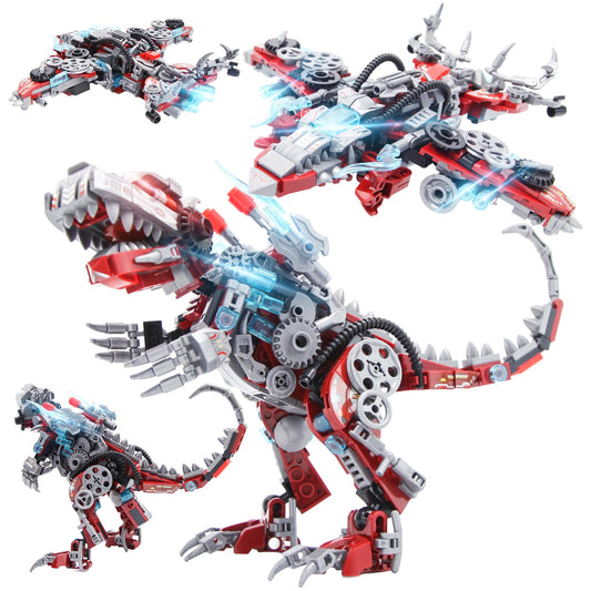 MZMSBAO 2-in-1 dinosaurs kit front view boosts creativity with dual-mode play.