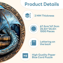 NABYSHOP round puzzle finished look suitable for wall art display