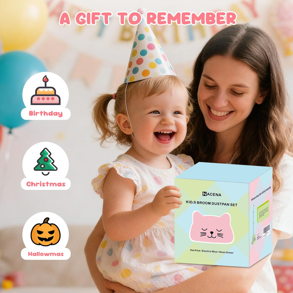 Nacena small household helper broom-dustpan ideal for kids' chores.