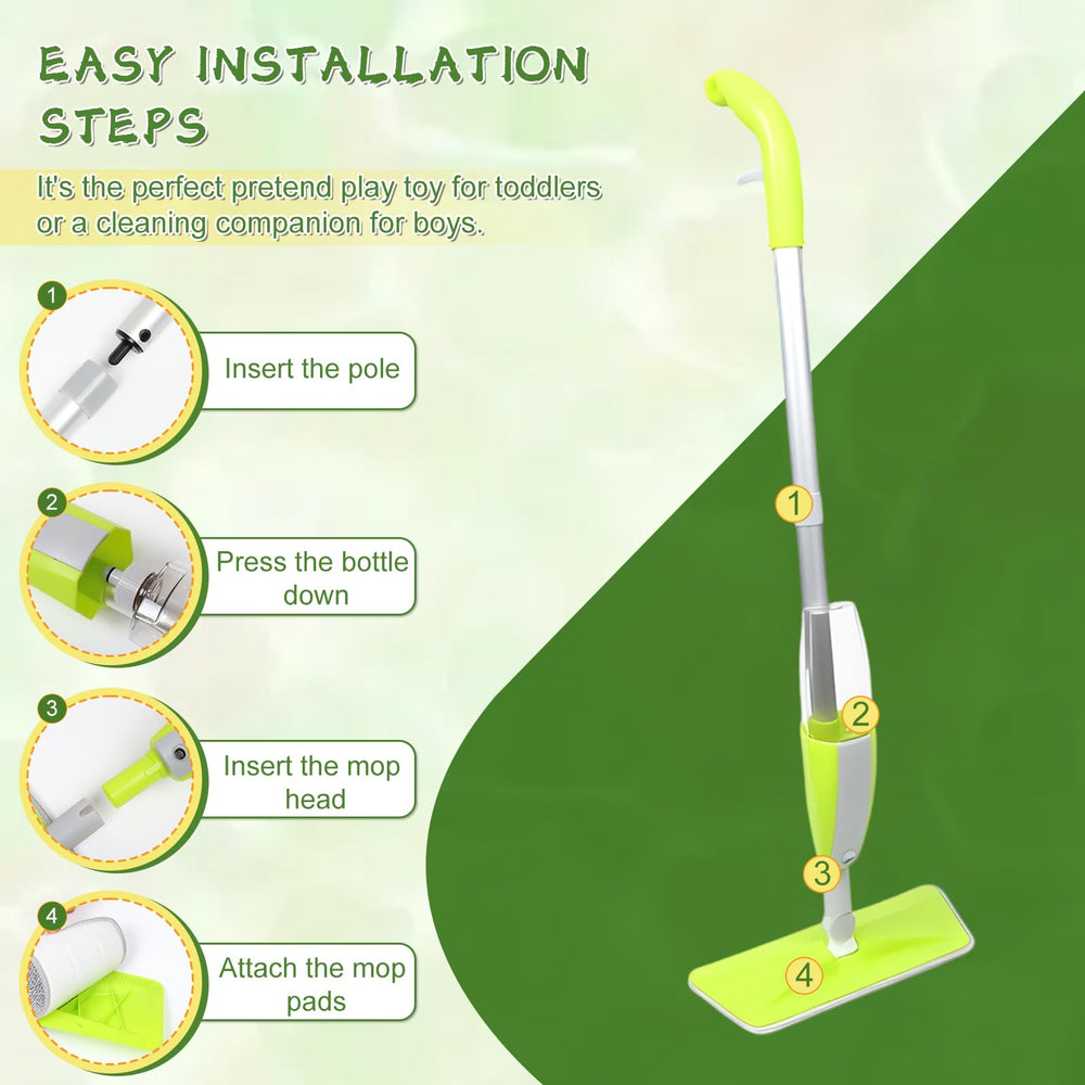 Naerza Kids Mop uses safe plastic for durable, child-friendly use.