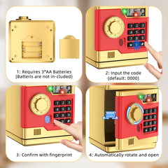 NAFEIV piggy bank gold music function with adjustable volume for saving sessions