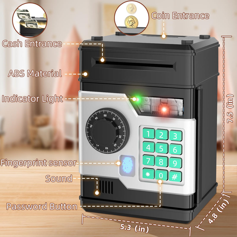 NAFEIV Piggy Bank keypad and lock demonstrate password-protected access