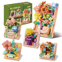 NAFONRU Flowers Building Set Rose Frame adds vibrant 3D decor to your living space.