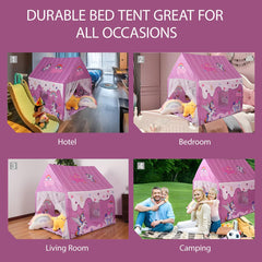 Naibrxh Princess Unicorn Castle Playhouse mat provides a soft warm floor surface