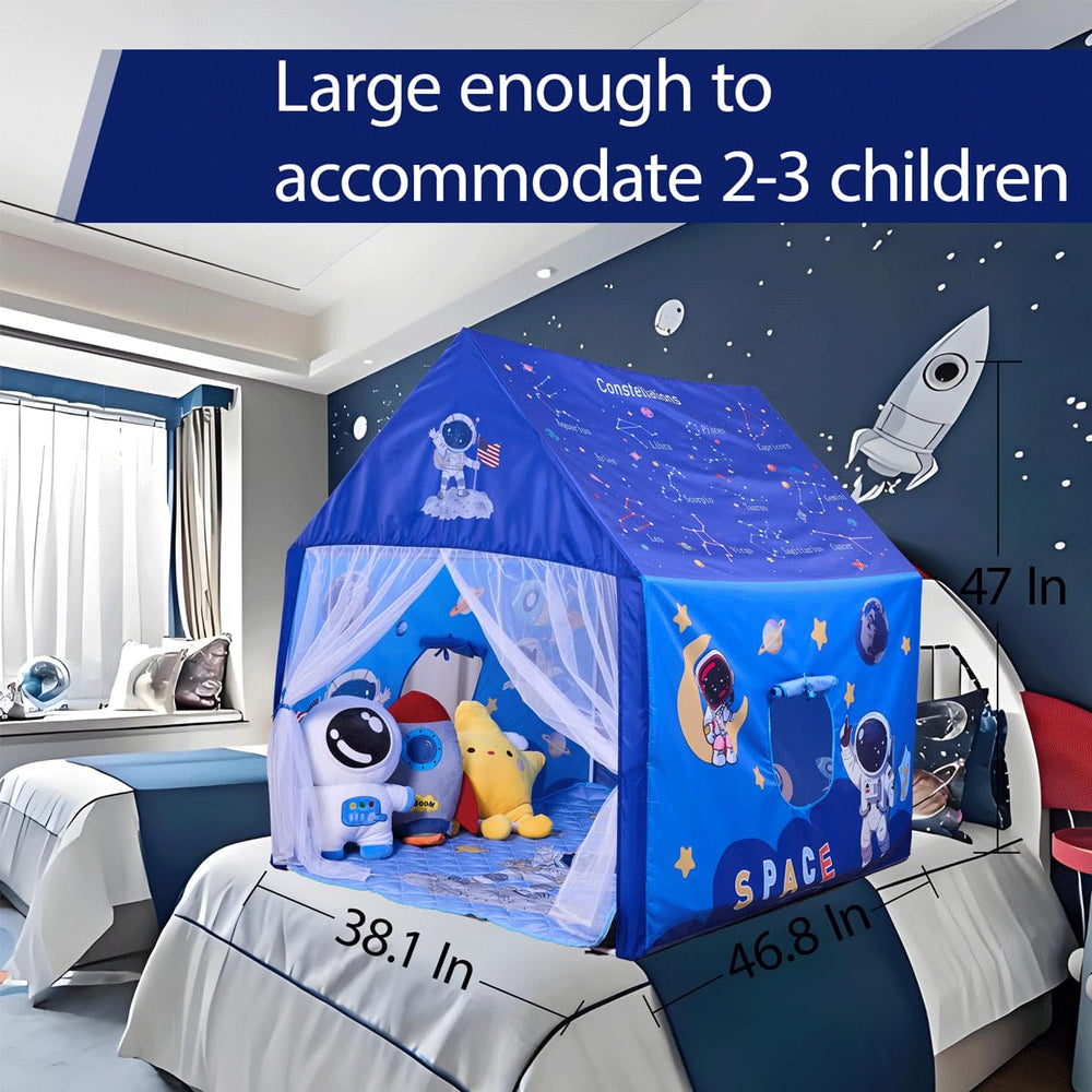 Naibrxh Space Rocket Tent dimensions show roomy space for children