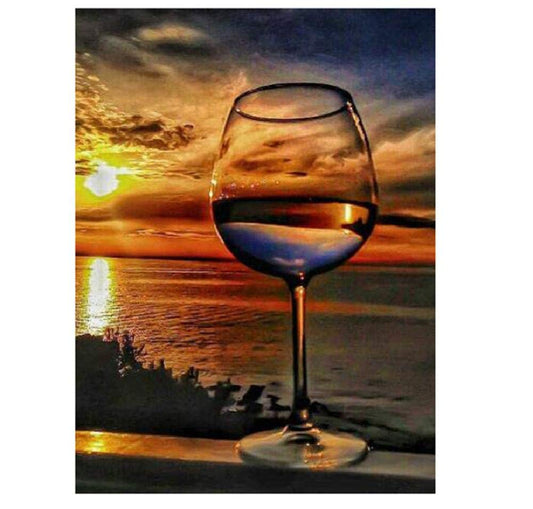 najiaxiaowu Sunset Sea Wine Glass Puzzle – relaxing 1000-piece activity for adults