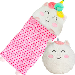 Nalexmi unicorn sleeping bag with pillow for cozy sleepovers.