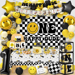 NANAGALI One Happy Dude banner brightening the party backdrop for photos