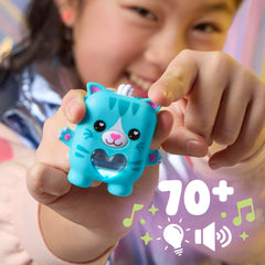Nano-MALS Pawtricia blue cat mouth feed action for pretend feeding play.