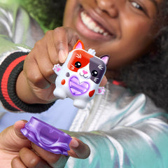 Nano-MALS Purrnelope purple dress adds textured sensory fashion