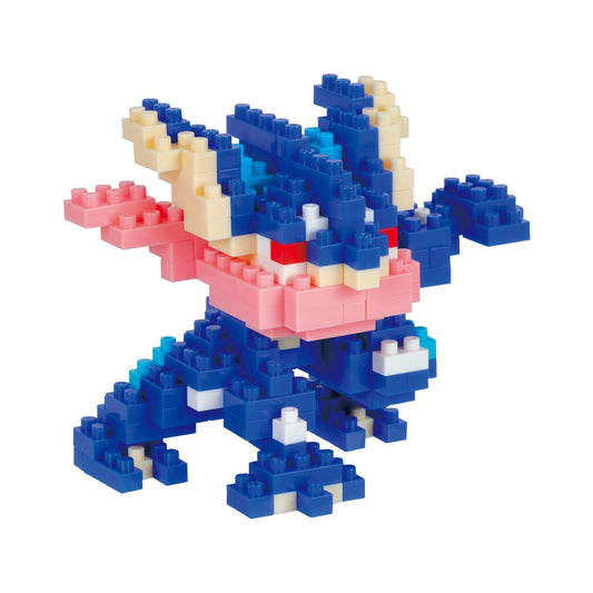 Nanoblock Greninja figure assembly highlights a precise, display-ready build.