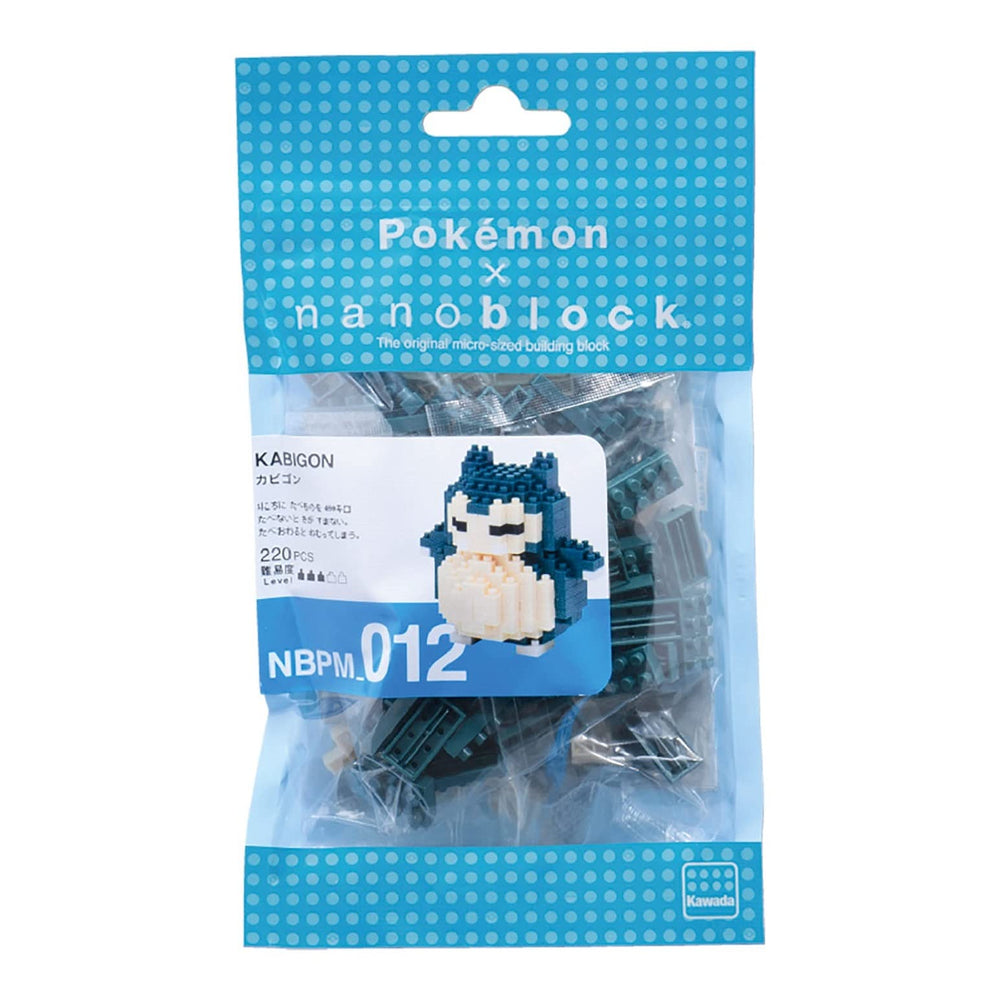 Nanoblock Snorlax grey model built with tiny bricks for precise shelf display