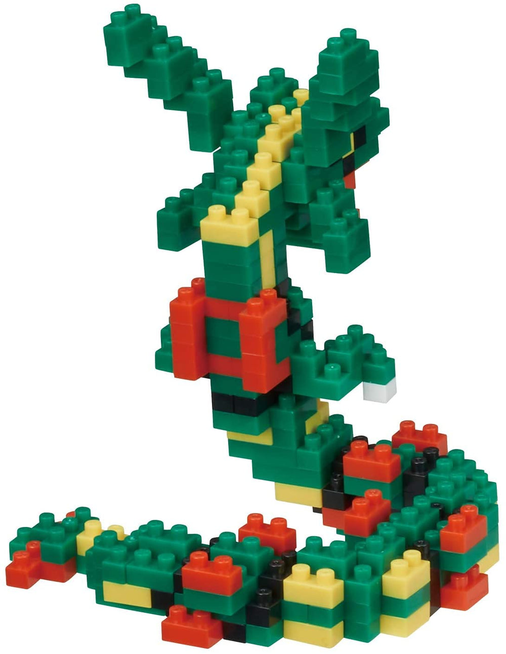 Nanoblock Rayquaza detail view highlighting precise brickwork