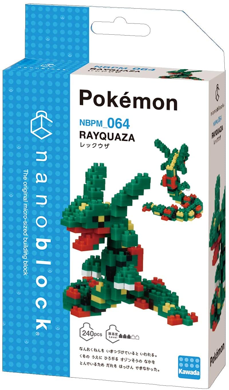Nanoblock Rayquaza display setup for shelf or desk