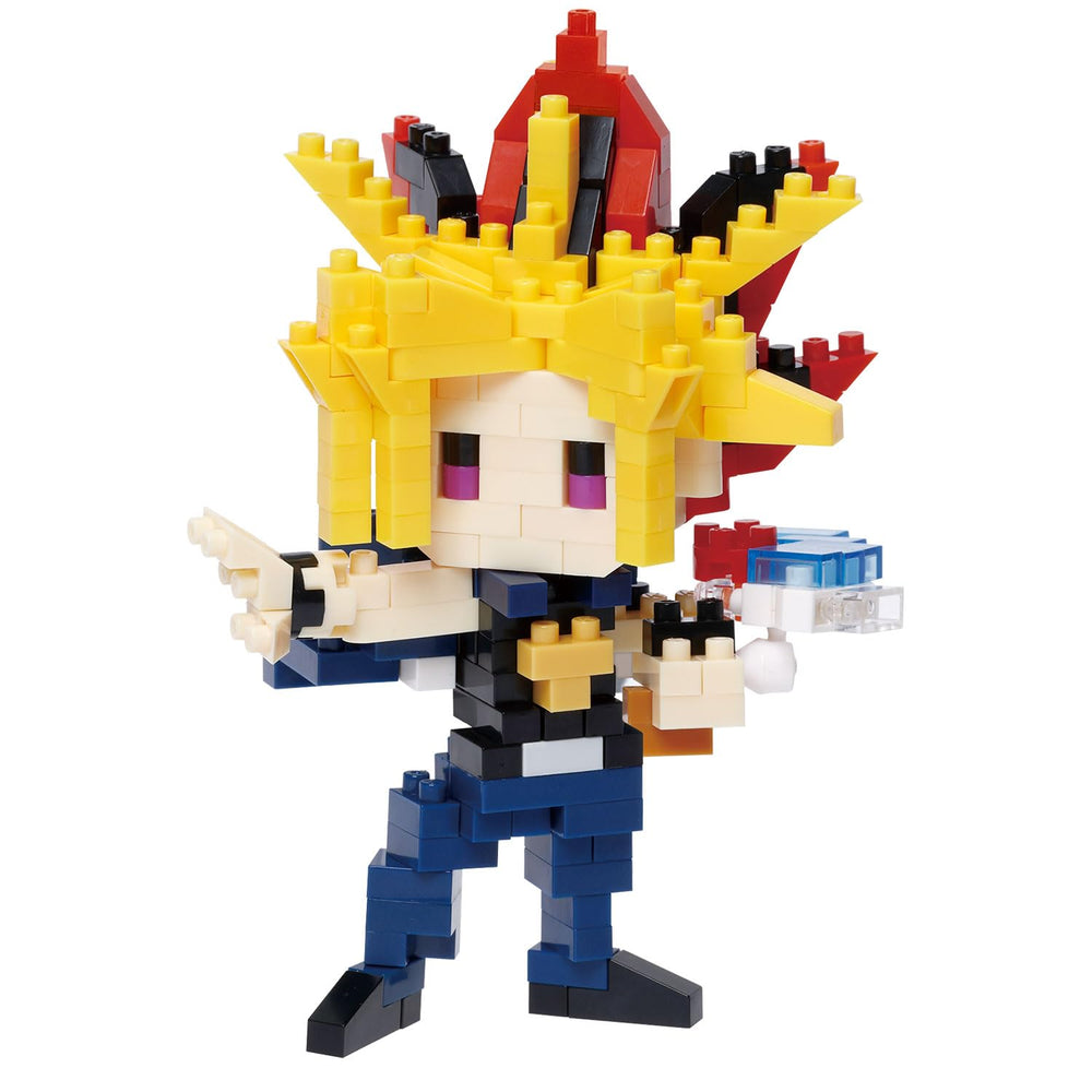 Nanoblock Yami Yugi figure side view shows detailed character design for display