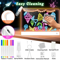 NanoMin LED drawing board used at home for notes and collaborative drawing by family.
